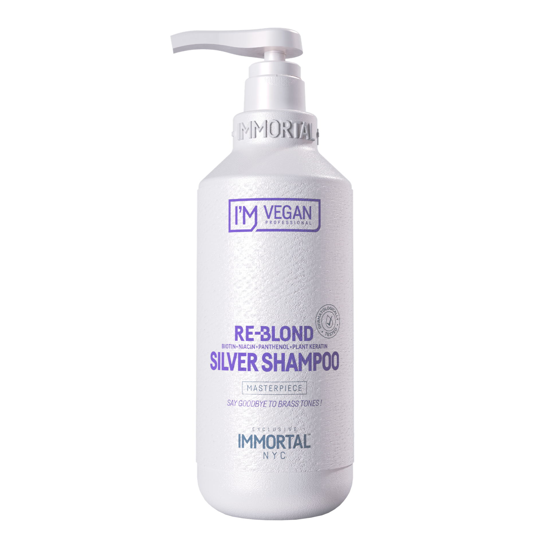 Șampon pentru păr împotriva pigmentului galben Immortal Vegan Silver Shampoo