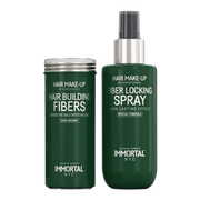 Set fibre pentru părul rar Immortal Dark Brown Hair Building Fibers Set 150ml+20gr