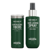 Set fibre pentru părul rar Immortal Black Hair Building Fibers Set 150ml+20gr