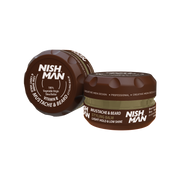 Balsam-ceară barbă Nishman 100ml, Olimpstore, capac maro, etichetă albă