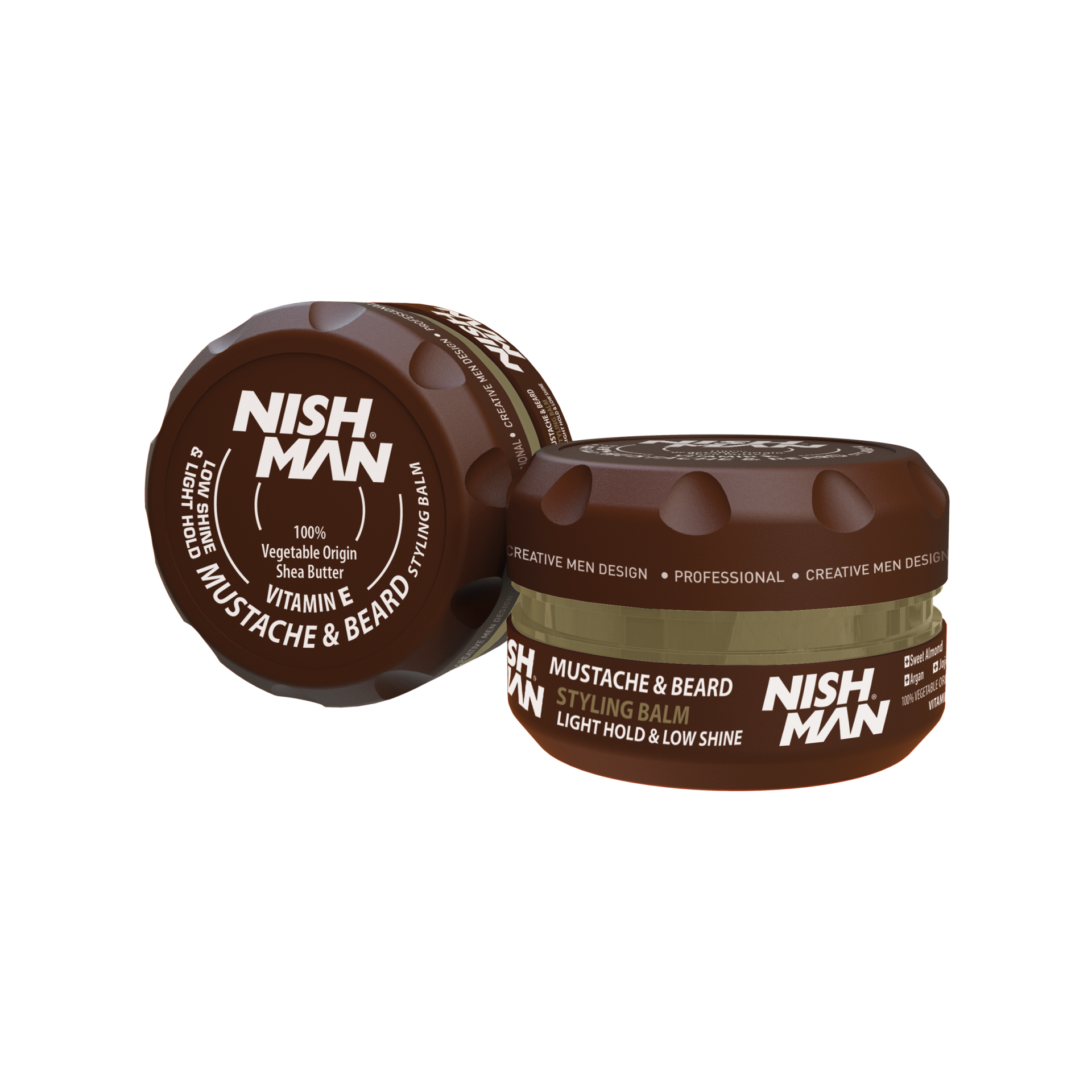 Balsam-ceară barbă Nishman 100ml, Olimpstore, capac maro, etichetă albă