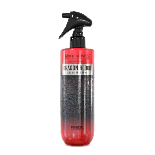 Balsam-spray bifazic Olimpstore Immortal Infuse Dragon Blood 500ml, recipient roșu-negru