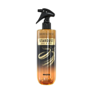 Balsam-spray bifazic Immortal Infuse Stardust, 500ml, Olimpstore, sticlă cu sclipici și pulverizator negru.