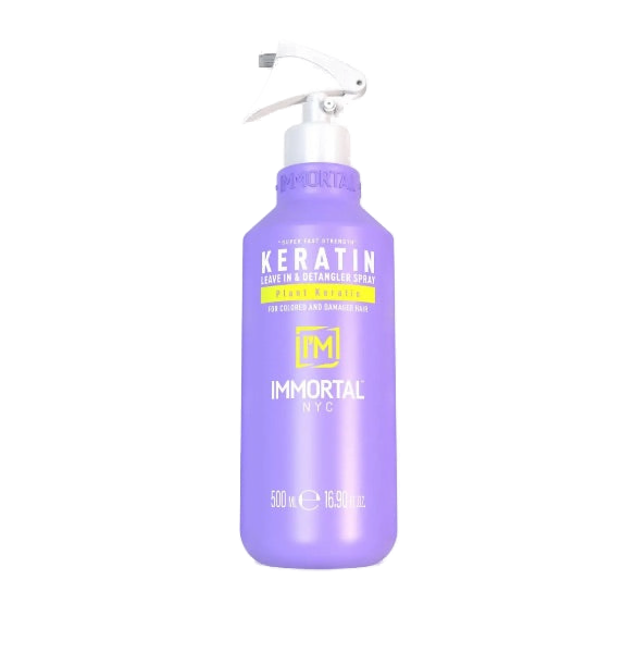 Balsam-spray bifazic violet Olafstore Immortal Keratin 500ml păr sănătos strălucitor.