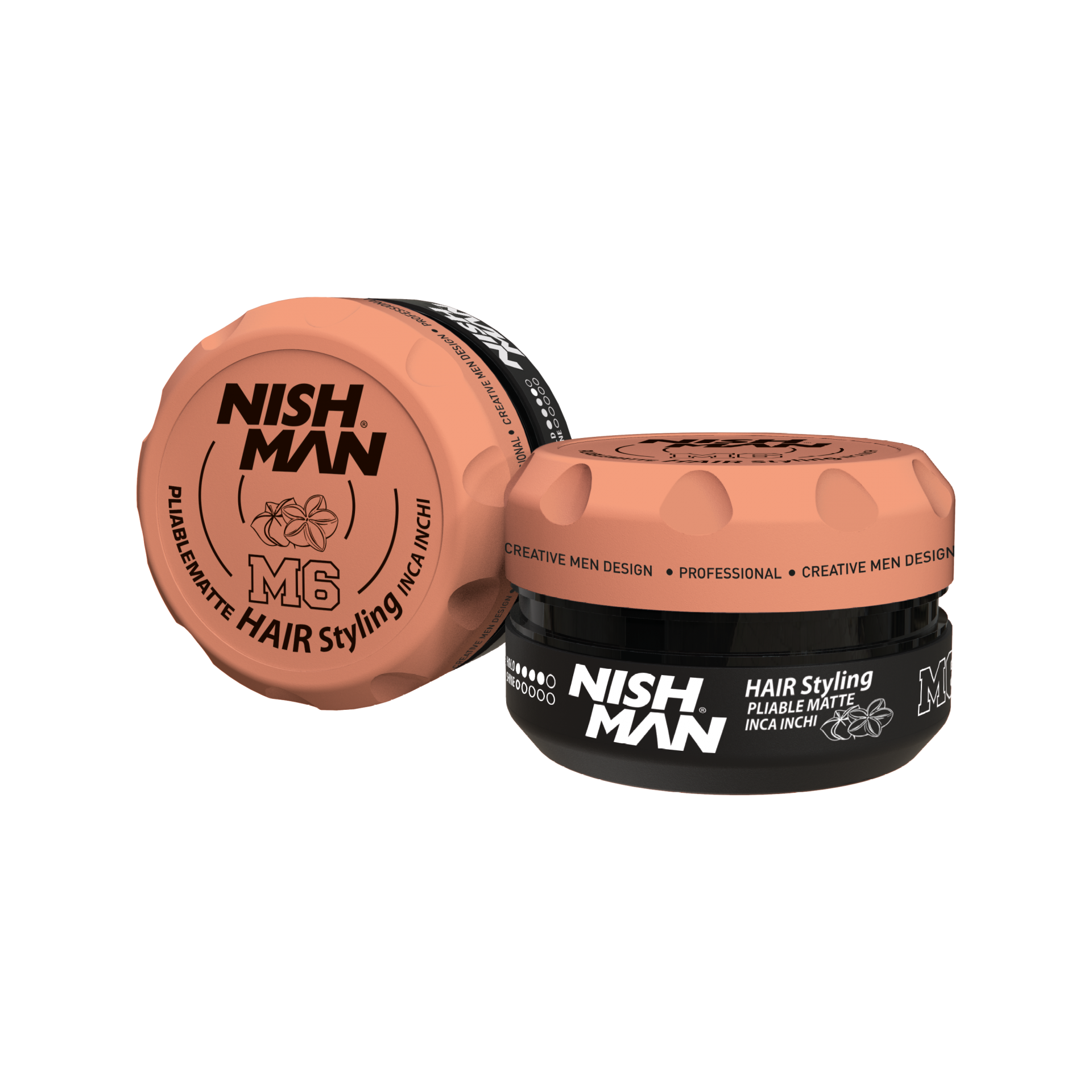 Ceară mată Nishman Pliable Matte M6 Inca Inchi 100ml brand Olimpstore, capac portocaliu.