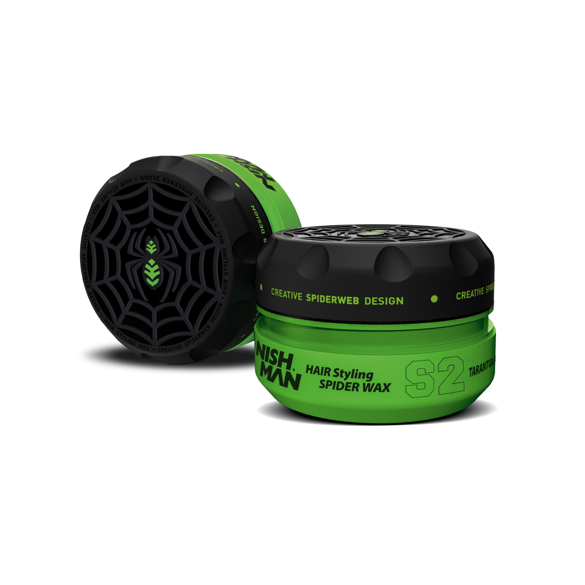 Ceară păr Olimpstore Nishman Spider Wax S2 Tarantula 100ml, design pânză negru-verde.