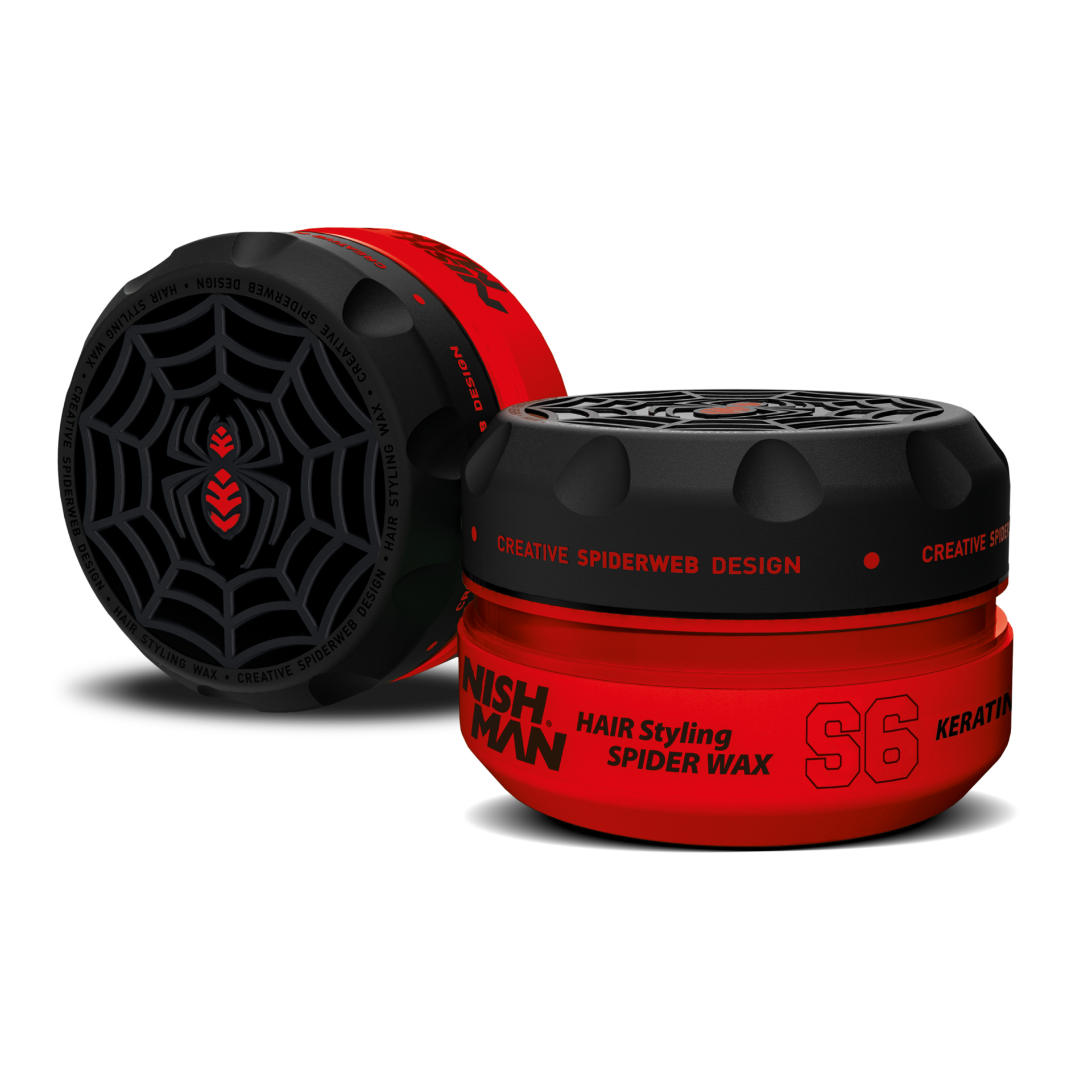 Ceară păr Nishman Spider Wax S6 Keratin 150ml roșu-negru Olimpstore