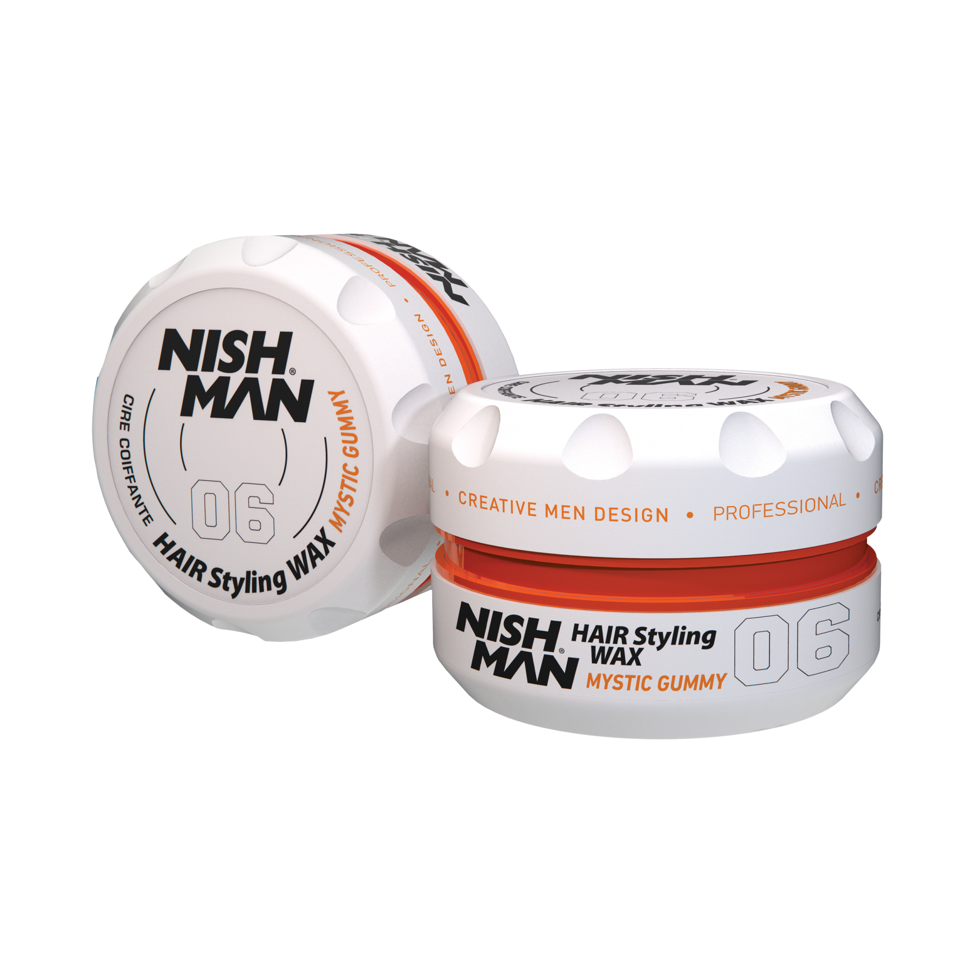 Ceară pentru păr Nishman Hair Styling Aqua Wax 06 Olimpstore, alb și portocaliu, 150ml.