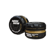 Ceară păr Nishman Hair Styling Aqua Wax 07 Olimpstore, ambalaj negru și auriu, capac texturat.