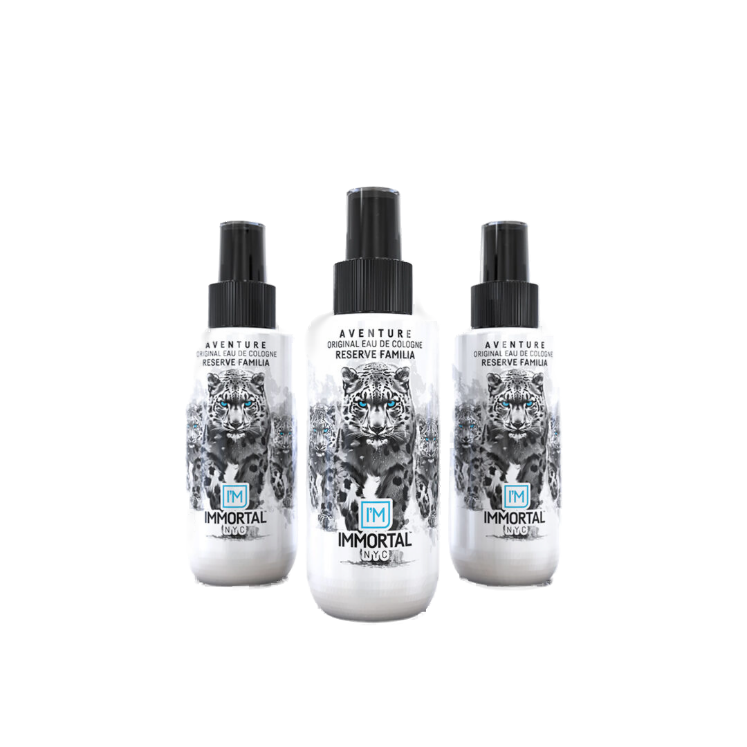 Colonie după ras Immortal Eau De Cologne Aventura 150ml cu design leopard, marca Olimpstore.