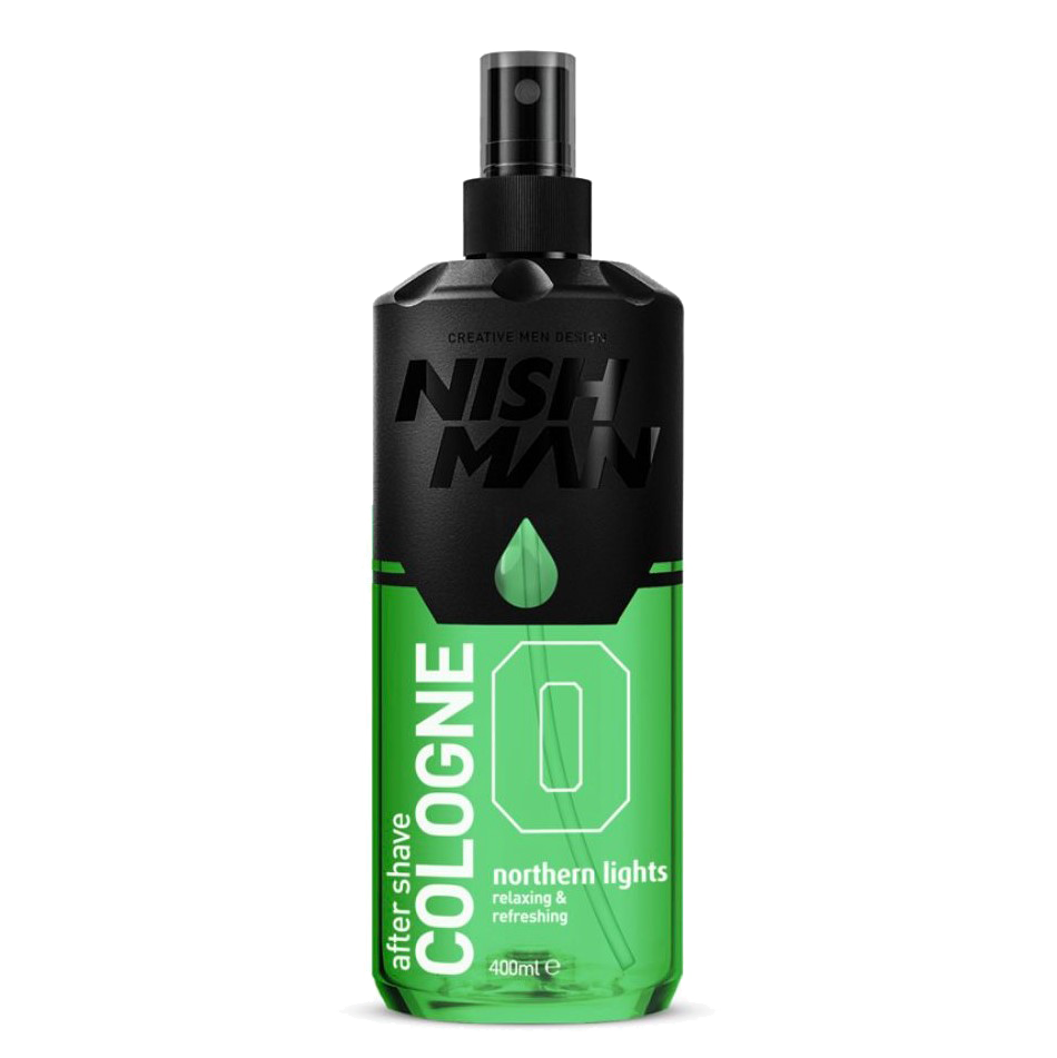 Colonie după ras Nishman Northern Lights 400ml, flacon verde-negru, marcă Olimpstore.
