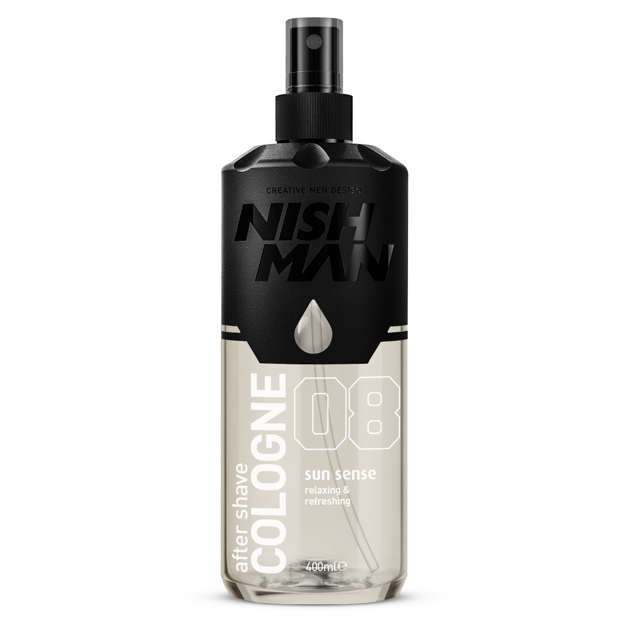 Colonie după ras Nishman 08 Sun Sense 400ml, design negru, Olimpstore.