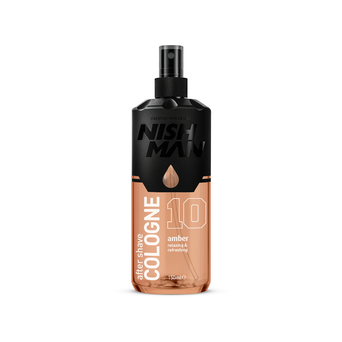 Colonie după ras Nishman Amber 400ml, Olimstore, sticlă neagră și portocalie.