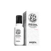 Crema styling barbă Immortal NYC 100ml, Olimpstore, flacon alb cu pompiță neagră.
