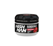 Cremă Olimpstore pentru față și mâini Nishman, rodie, 300ml, cutie neagră și albă.