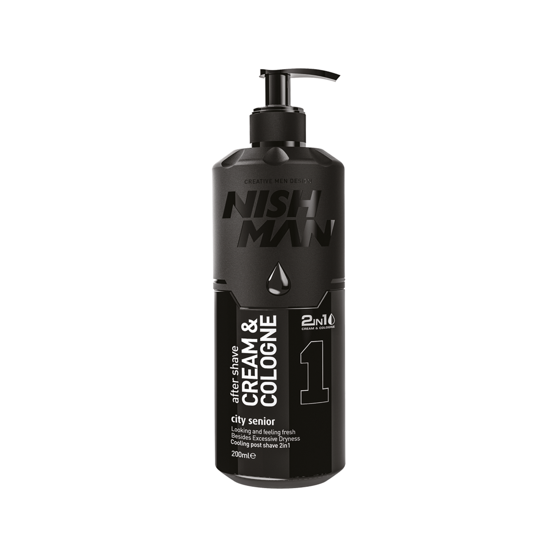 Cremă-colonie 2în1 Nishman negru 400ml, brand Olimpstore, îngrijire după ras.
