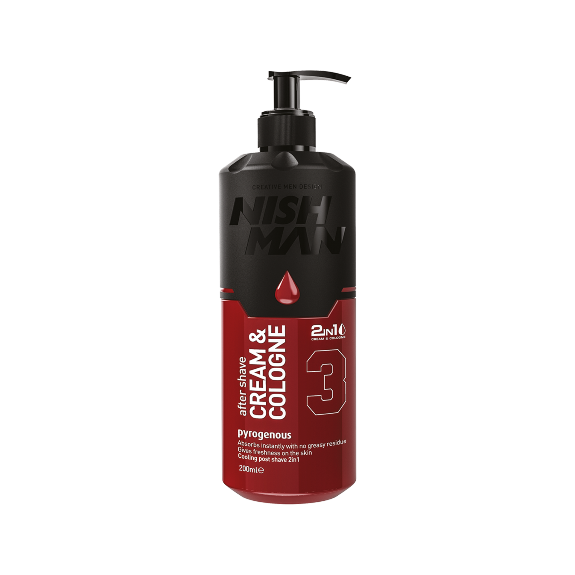 Cremă-colonie după ras 2în1 Nishman roșu-negru 400ml, brand Olimpstore.