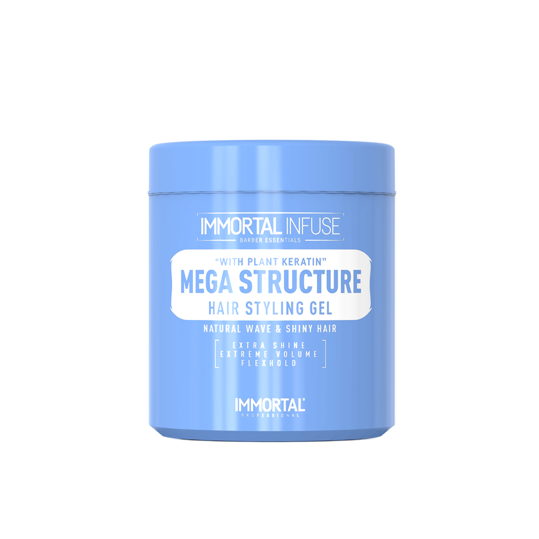 Gel styling cu cheratină Olimpstore Immortal Mega Structure, 500ml, albastru.