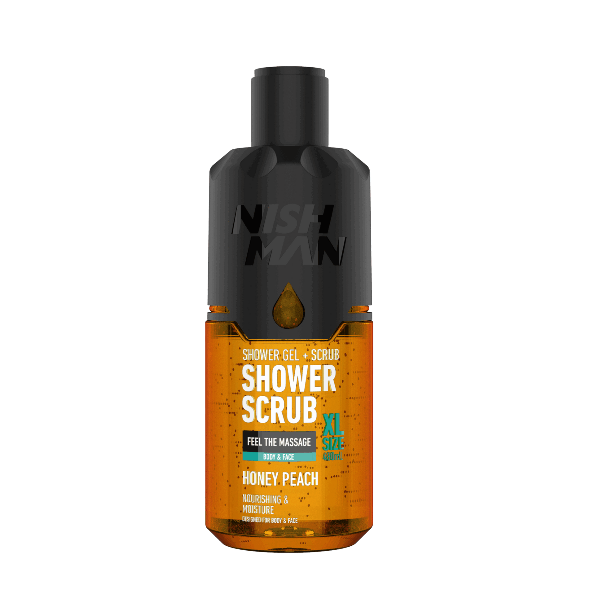 Gel de duș Nishman Shower&Scrab Honey Peach, negru și portocaliu, Olimpstore.