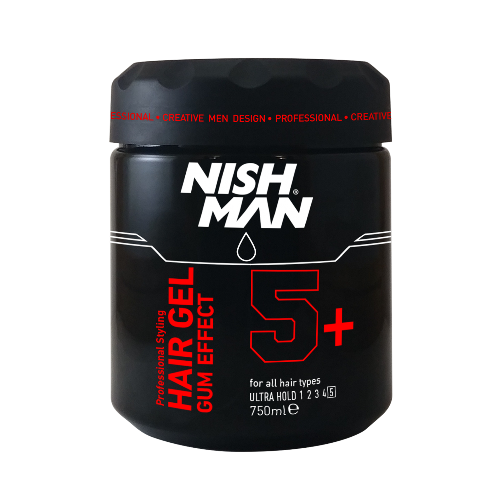 Gel păr Nishman G5 Plus 750ml, negru, fixare ultra, Olimpstore.