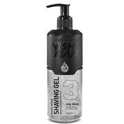 Gel pentru ras Nishman Shaving Gel Easy Shave 400ml Olimpstore, transparent, capac negru.