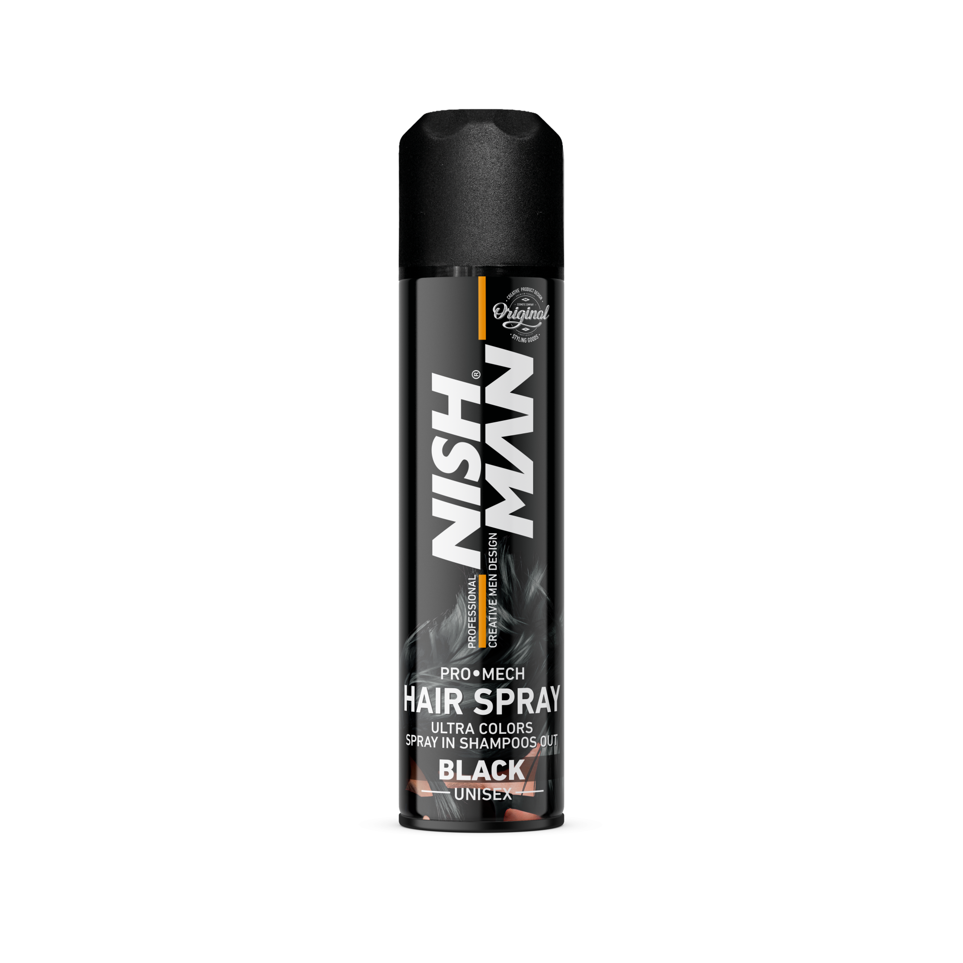 Spray păr negru 150ml Nishman Pro Mech de la Olimpstore, fixare puternică, design modern.