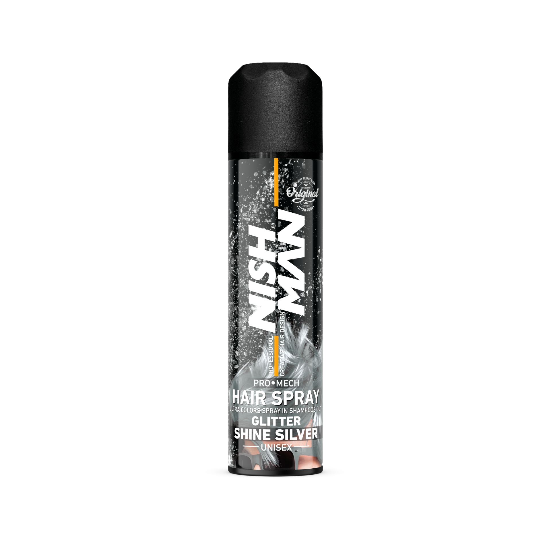 Spray de păr Nishman Pro Mech Shine Silver 150ml, argintiu, brand Olimpstore.