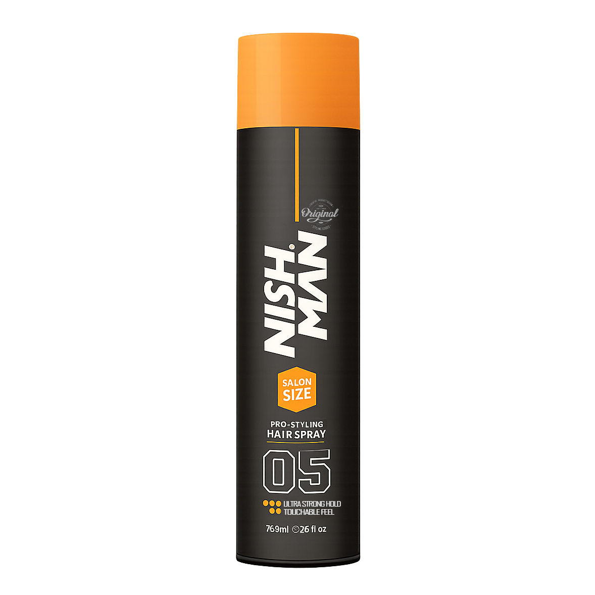 Lac de păr ultra strong Nishman 05 769ml negru și portocaliu Olimpstore