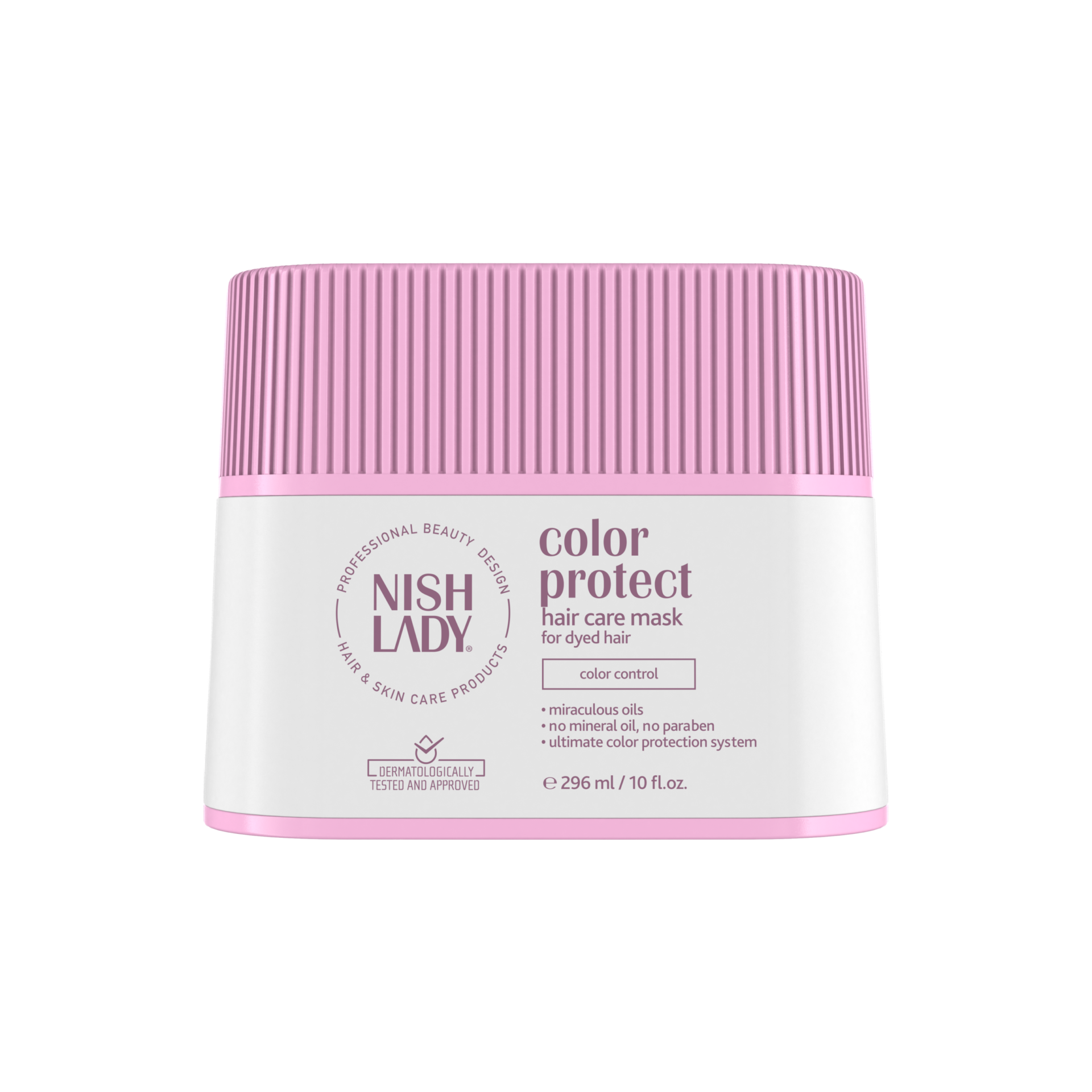 Masca păr vopsit NishLady Color Protect 296ml, capac roz, Olimpstore.