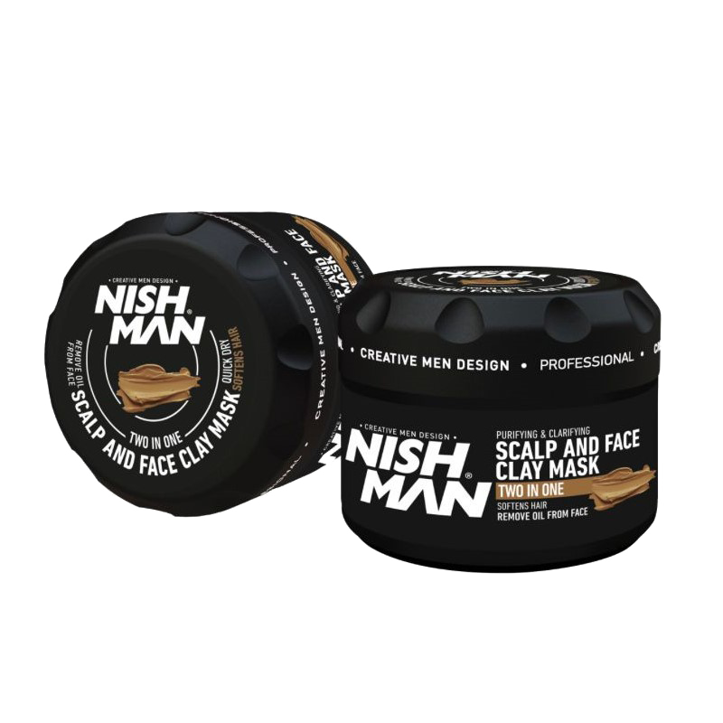 Mască față și scalp argilă Nishman 450gr, Olimpstore, negru