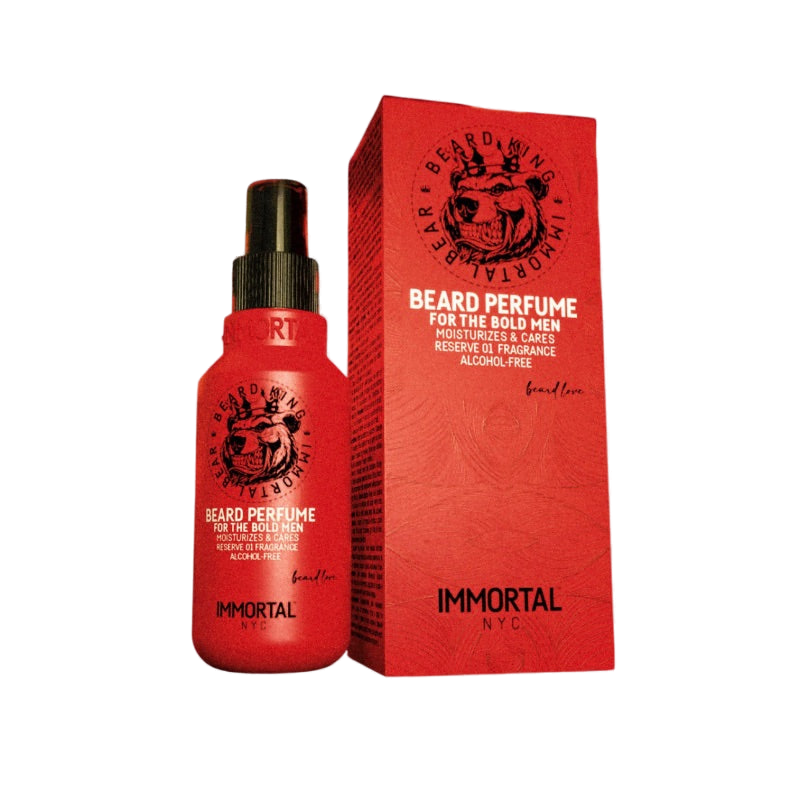Parfum barbă Immortal 75ml roșu, Olimpstore, sticlă.