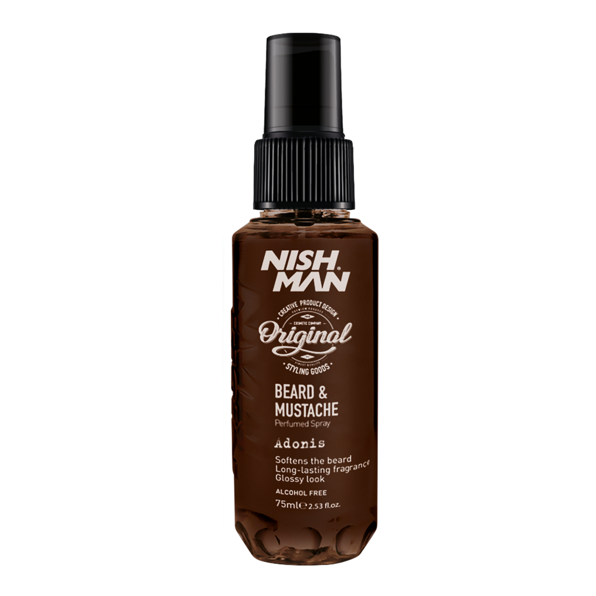 Parfum barbă Nishman Adonis 75ml, sticlă maro, brand Olimpstore.