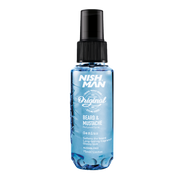 Parfum barbă Nishman Beard Mustache Genius 75ml, Olimpstore, sticluță albastră.