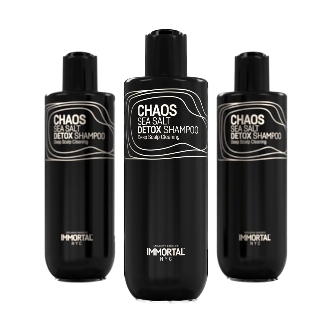 Șampon detoxifiant cu sare de mare Immortal Chaos Negru 400ml Olimpstore