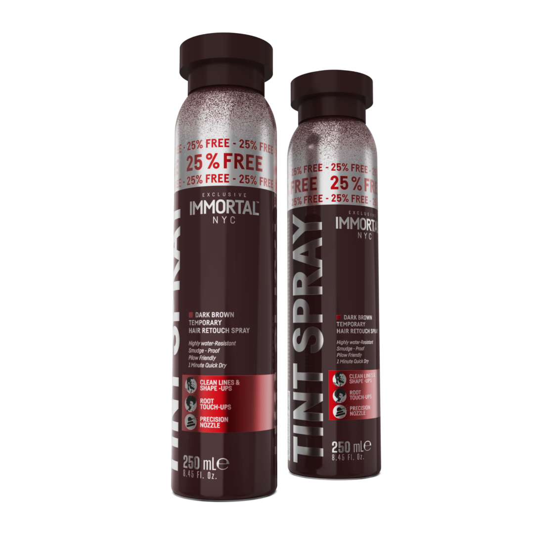 Spray nuanțator păr cafeniu închis Immortal 250ml, marca Olimpstore, pentru retușare rapidă.
