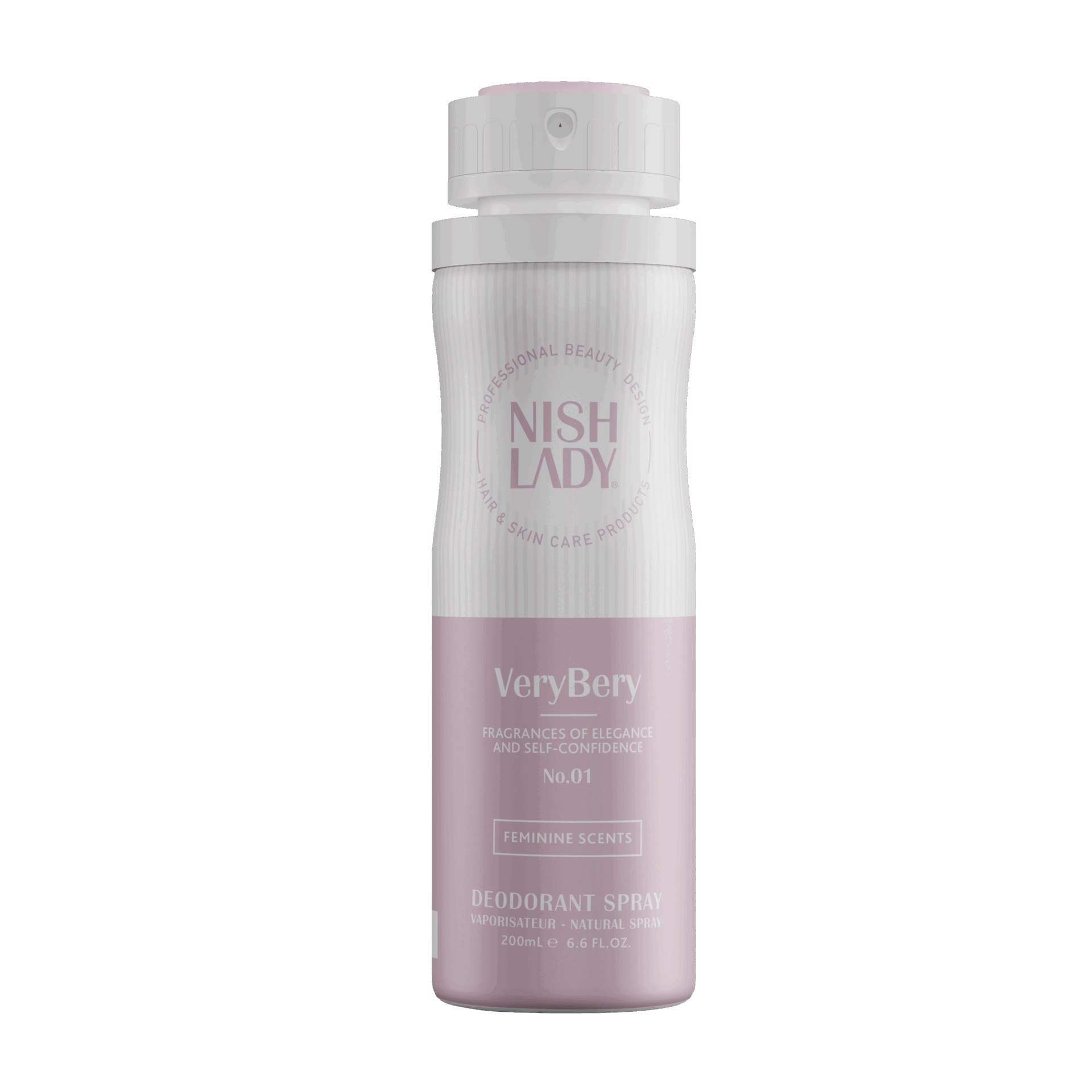 Spray deodorant femei NishLady VeryBery 200ml alb-roz, Olimpstore