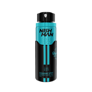 Spray deodorant pentru bărbați Nishman 02 200ml, cutie neagră și turcoaz, brand Olimpstore.