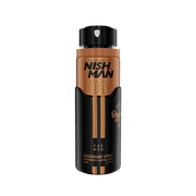 Spray deodorant Nishman 04 pentru bărbați 200ml, Olimpstore, negru și auriu.