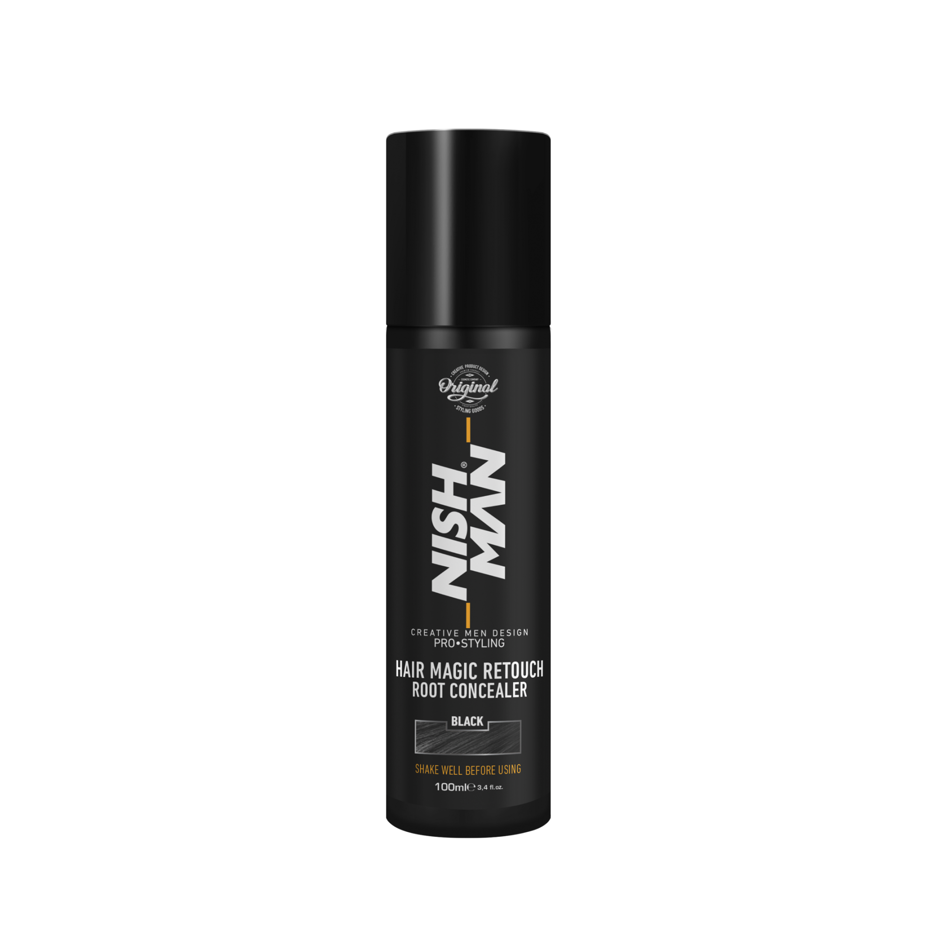 Spray-vopsea negru Nishman Hair Magic Retouch Olimpstore 100ml.