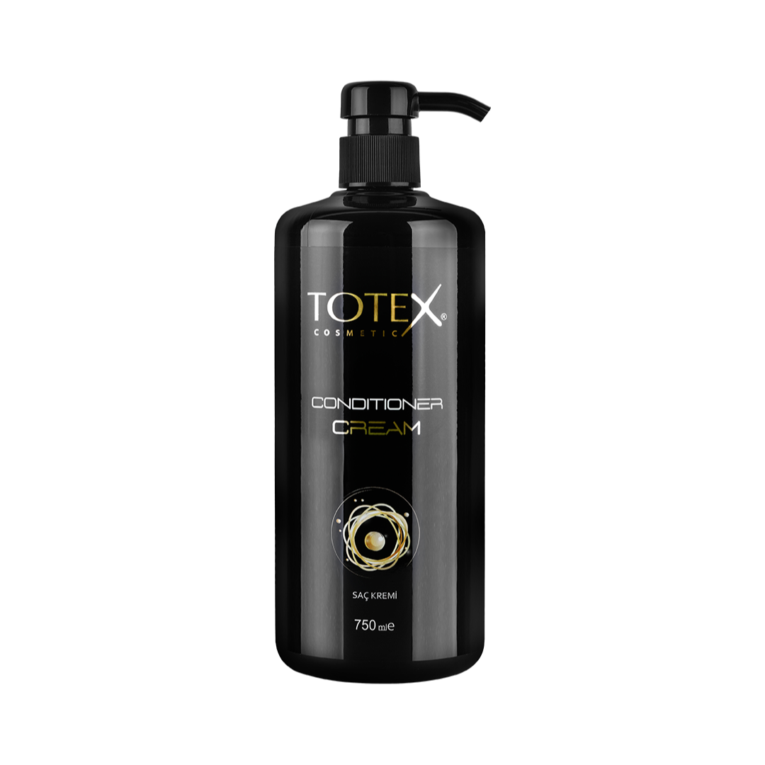 Balsam pentru păr Totex Conditioner Cream 750ml de la Olimpstore, flacon negru cu pompă, etichetă auriu-albă.