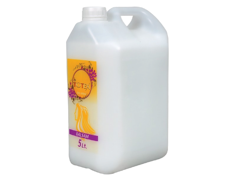 Balsam profesional pentru păr Totex Conditioner White 5000ml de la Olimpstore, bidon alb cu capac alb, lichid alb, etichetă portocaliu-mov.