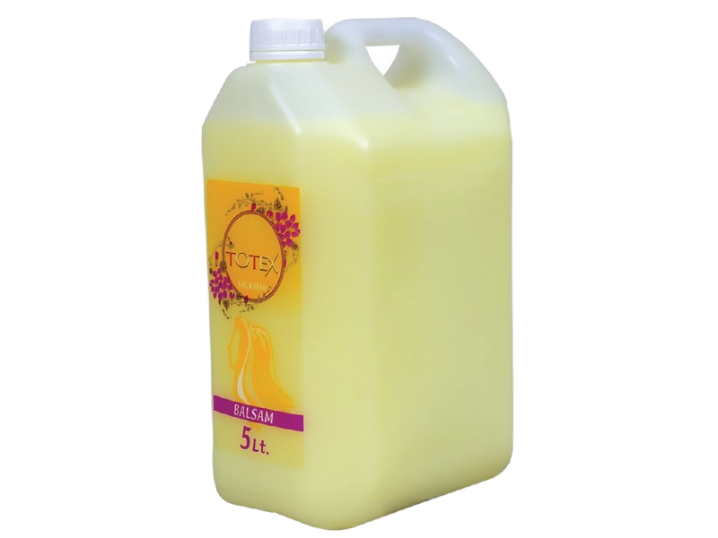 Balsam profesional pentru păr Totex Conditioner Yellow 5000ml de la Olimpstore, bidon cu capac alb, lichid galben, etichetă portocaliu-mov.