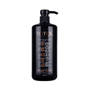 Șampon pentru păr Totex Shampoo Argan de la Olimpstore, flacon negru cu pompiță, text portocaliu și alb.